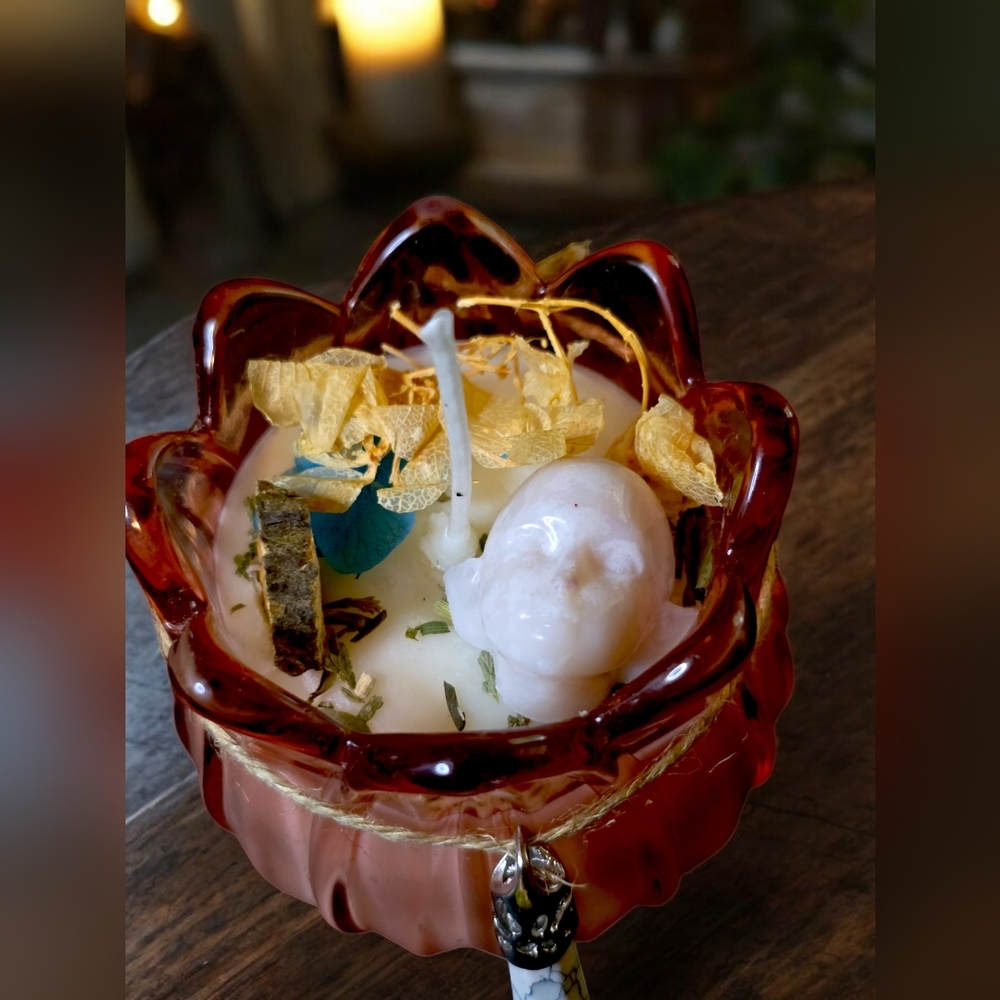 Wicca candle with a gift of protection inside. Breakups. Paganism. With...